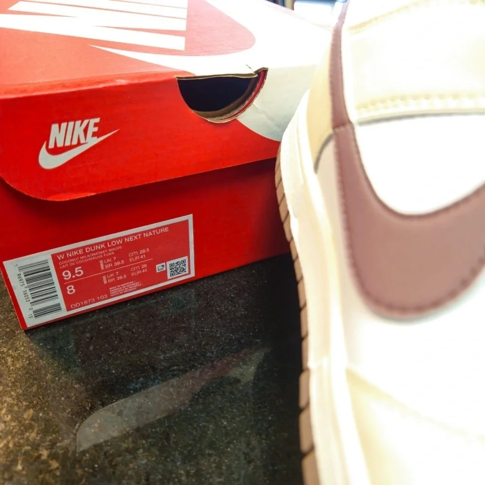 Women's Size 9.5 - Nike Dunk Low Next Nature Coconut Mauve DD1873 103
